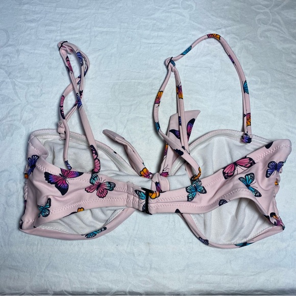 Cute Butterfly Bikini Top Women’s Small Strapless Multi Waist Pastel Pink Small - Picture 7 of 10